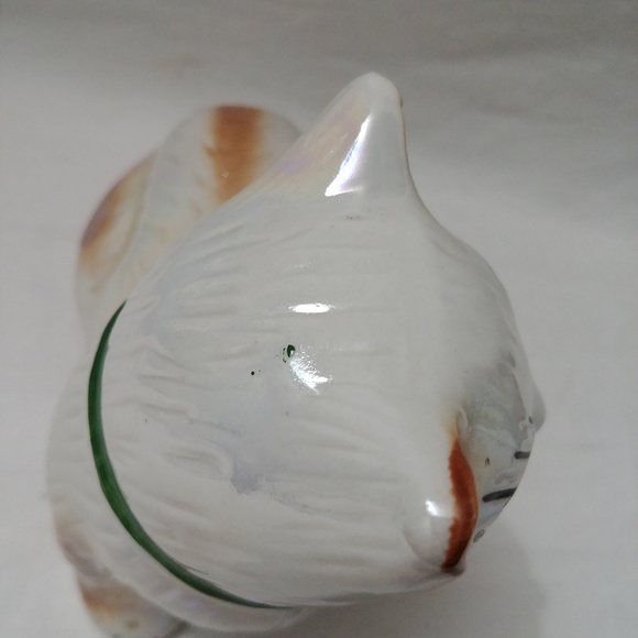 Beautiful Handpainted Ceramic Cat  Iridescent Pearlized Lusterware - Picture 5 of 7